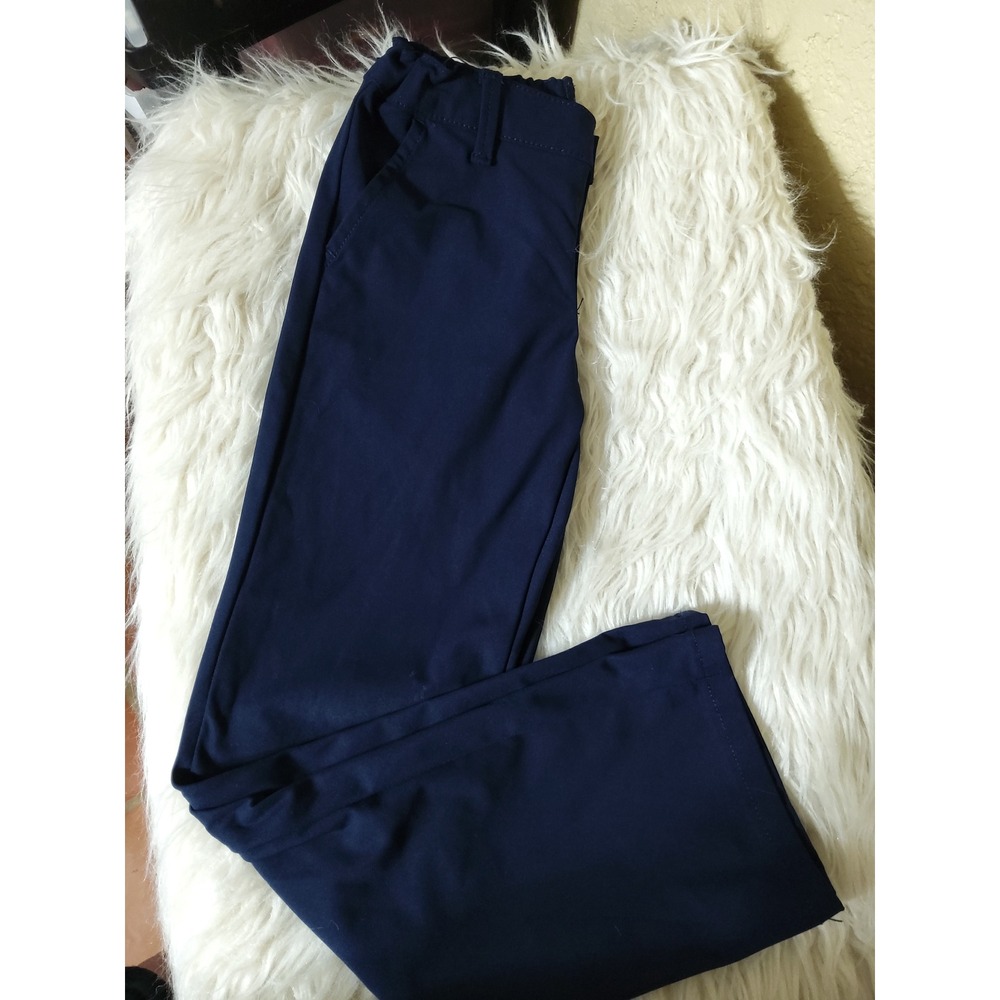 The Childrens Place Girls Navy Uniform Chino Pants Size 6X 7 Adjustable Waist